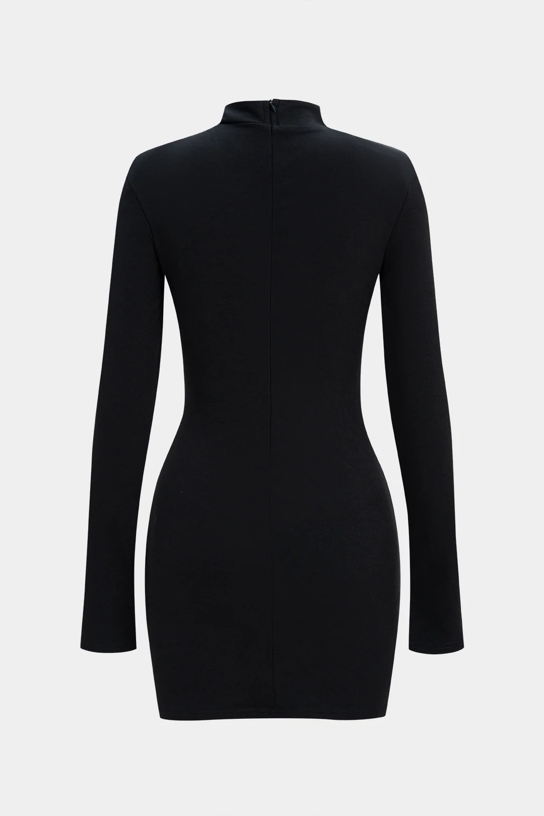 Metallic Decor Cut Out Long Sleeve Mini Dress - Flockneti