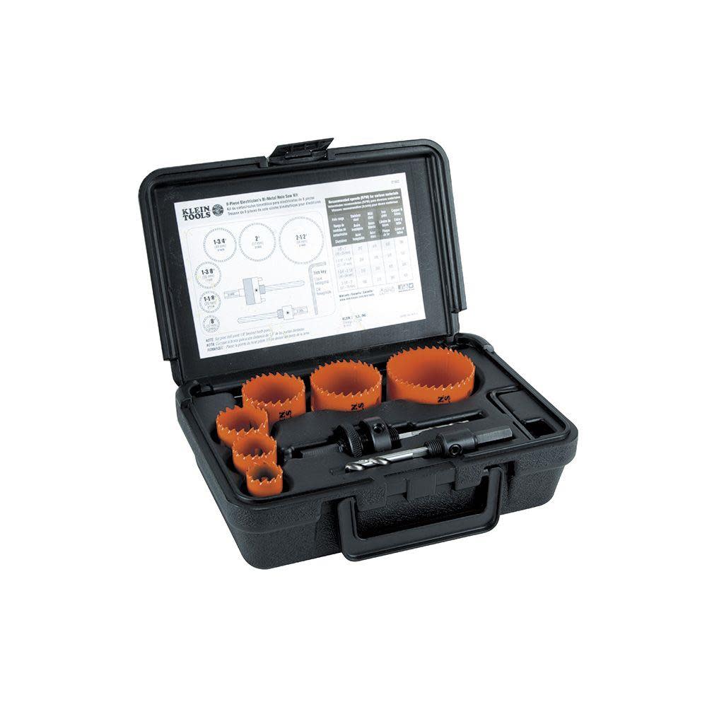 Klein Tools 8 Piece Bi-Metal Hole Saw Kit - Flockneti
