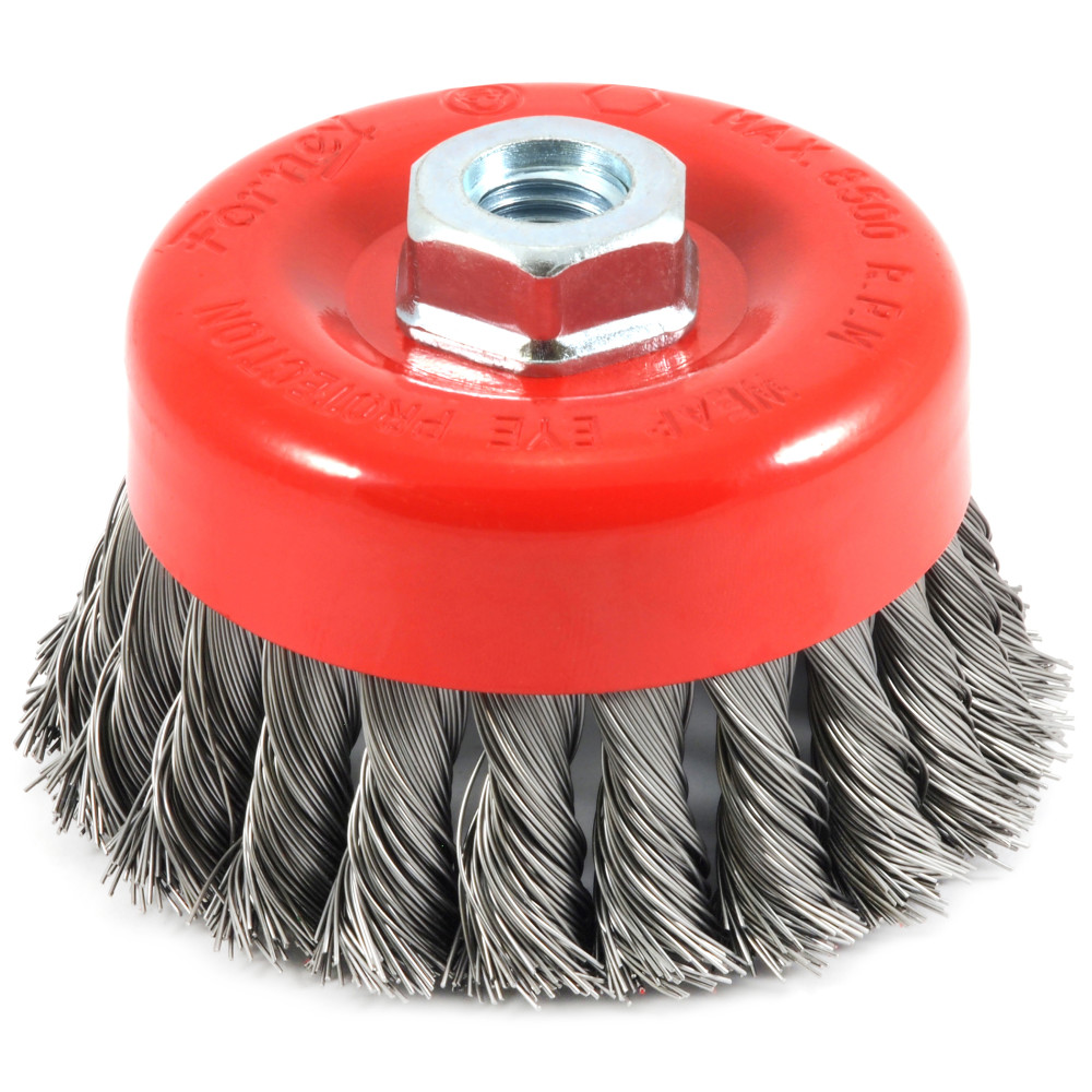 Forney Industries Cup Brush Knotted 4″ x .020″ x 5/8″ 11 Arbor - Flockneti