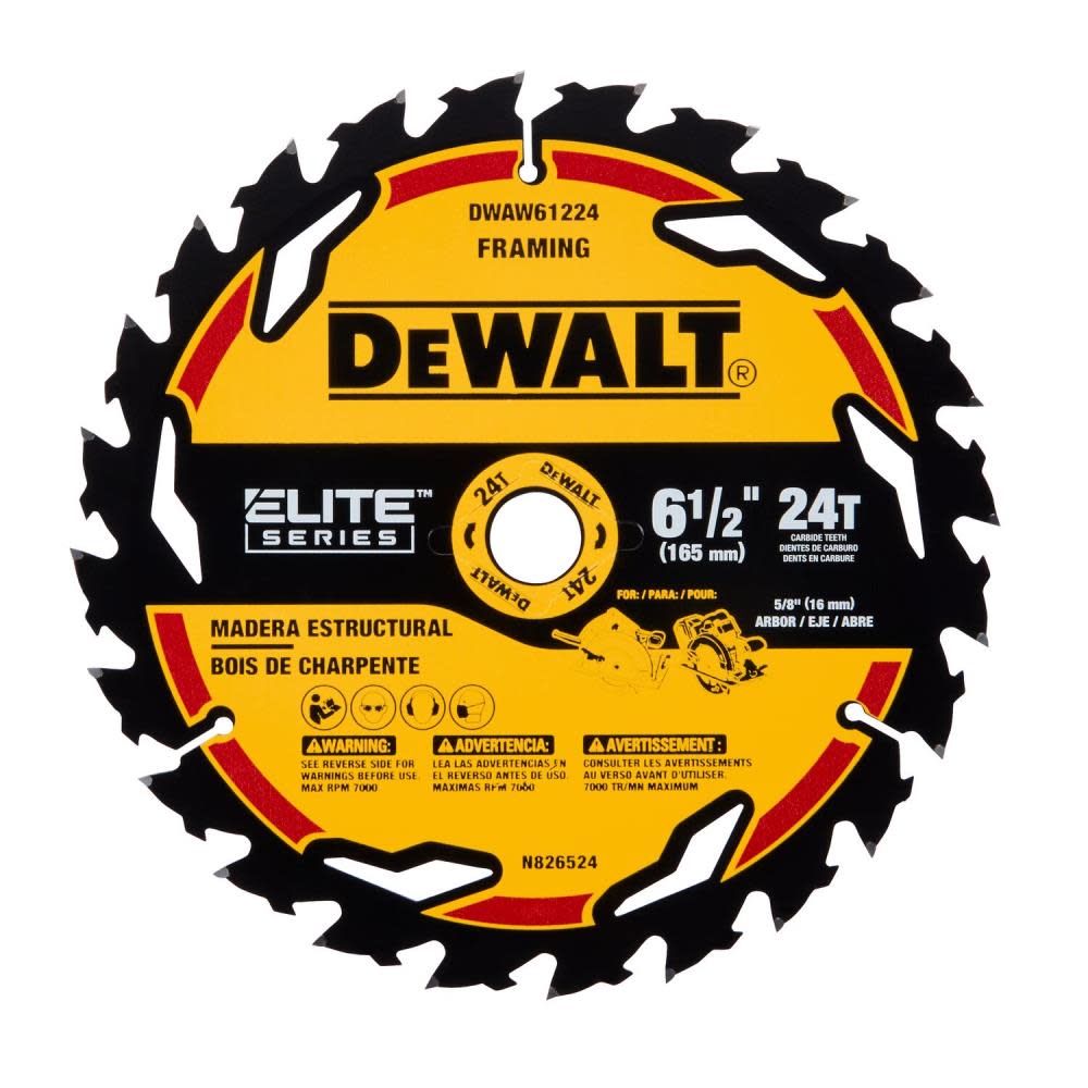 DEWALT Elite Series Blister Circular Saw Blade 6 1/2″ 24T - Flockneti