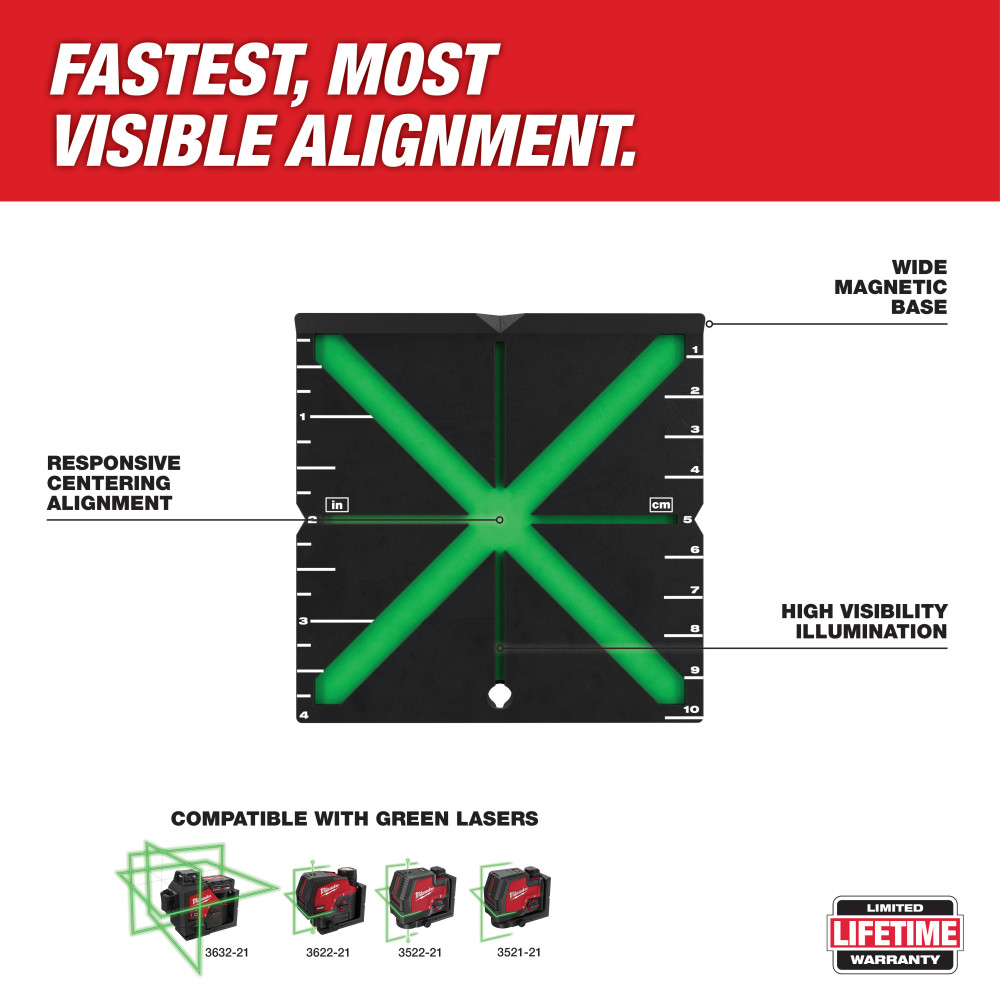 Milwaukee Responsive Laser Alignment Target - Flockneti