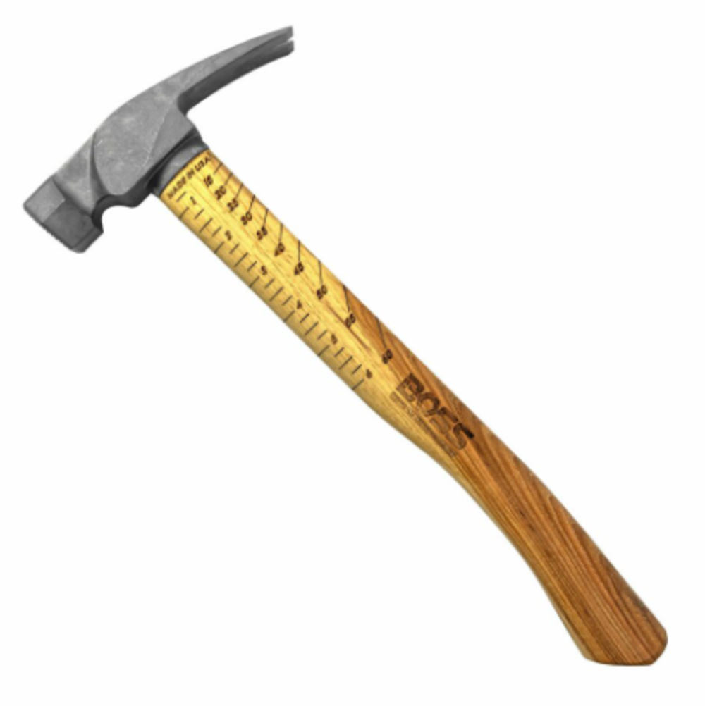 Boss Hammers Titanium Hickory Handle Milled Hammer 16oz - Flockneti