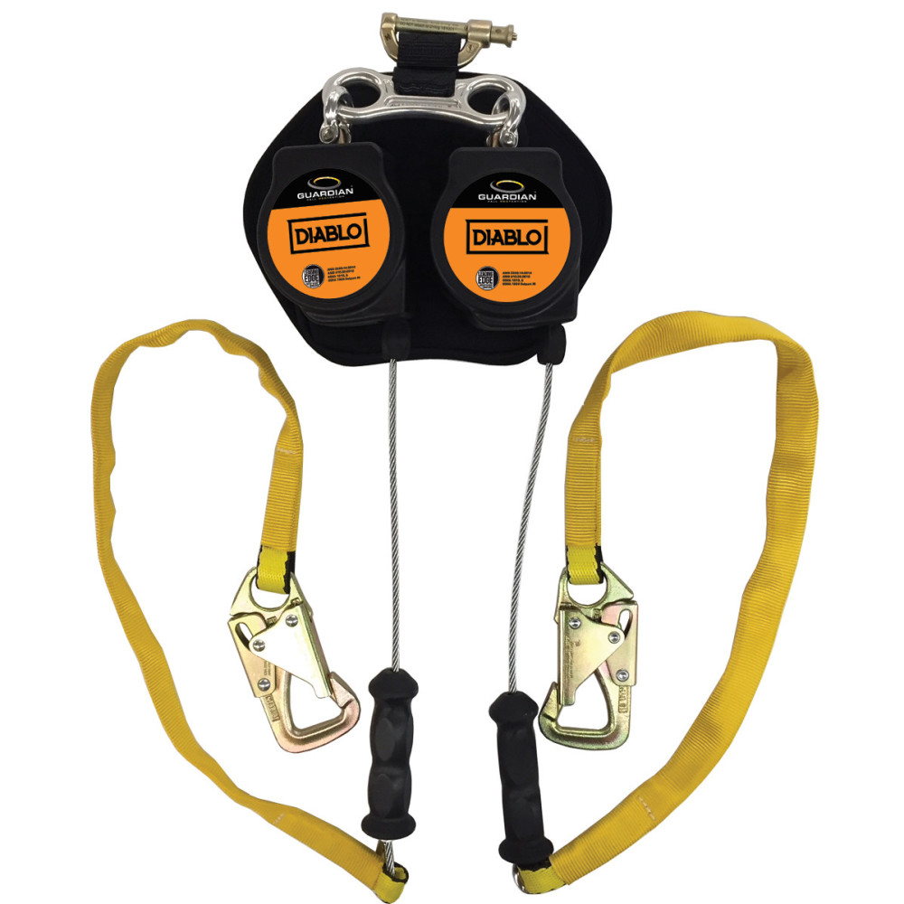 Guardian Fall Protection 8′ Self-Retracting Lifeline with Steel Tie-Back Hook - Flockneti