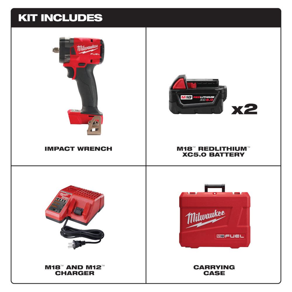 Milwaukee M18 FUEL 3/8 Compact Impact Wrench with Friction Ring Kit - Flockneti