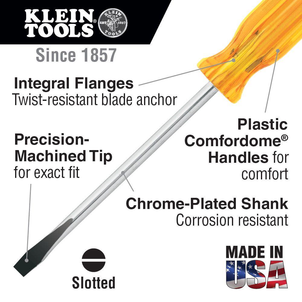 Klein Tools 1/4″ Keystone Tip Screwdriver 6″ Shaft - Flockneti