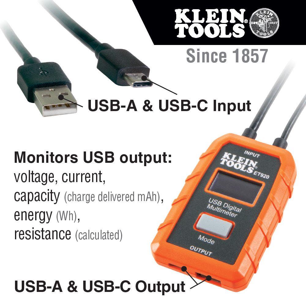 Klein Tools USB Digital Meter USB Type A and C - Flockneti