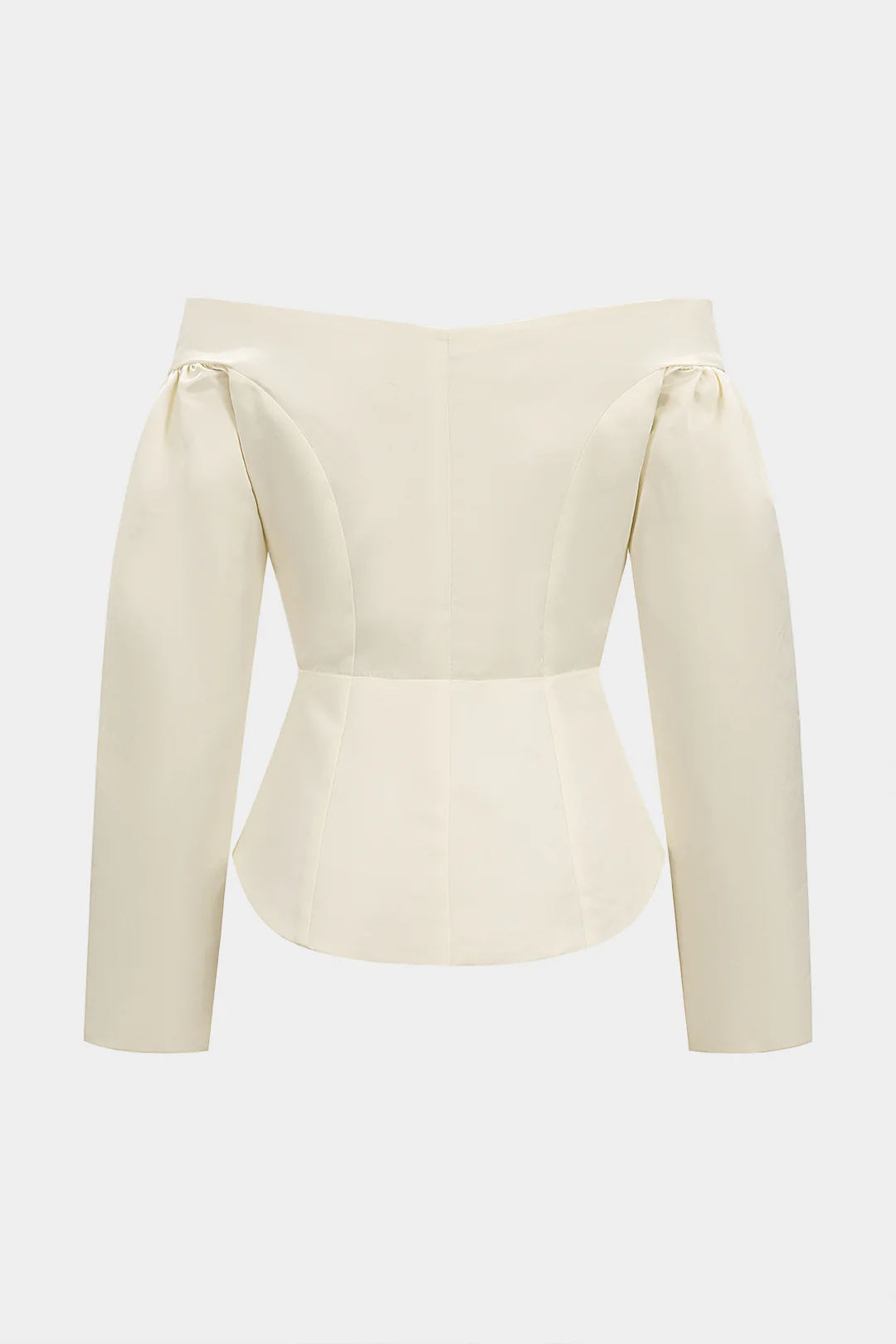 Tie-Up Off-Shoulder Satin Long-Sleeve Shirt - Flockneti