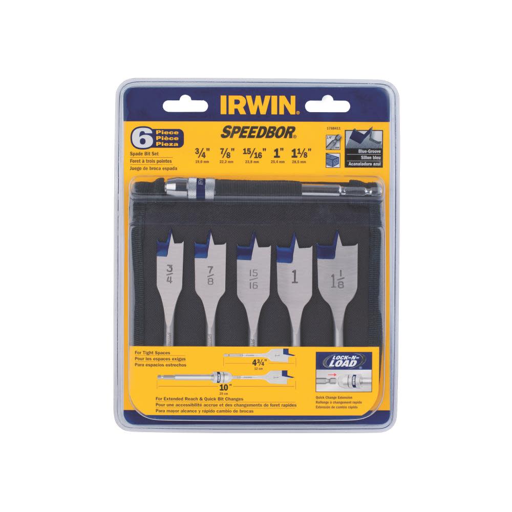 Irwin Short Spade Bit Set (6 Piece) - Flockneti