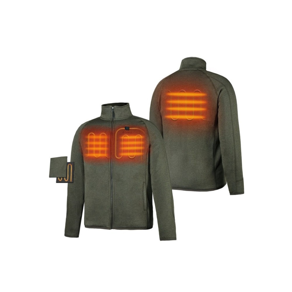 ORORO Mens Army Green Heated Fleece Jacket Kit Small - Flockneti
