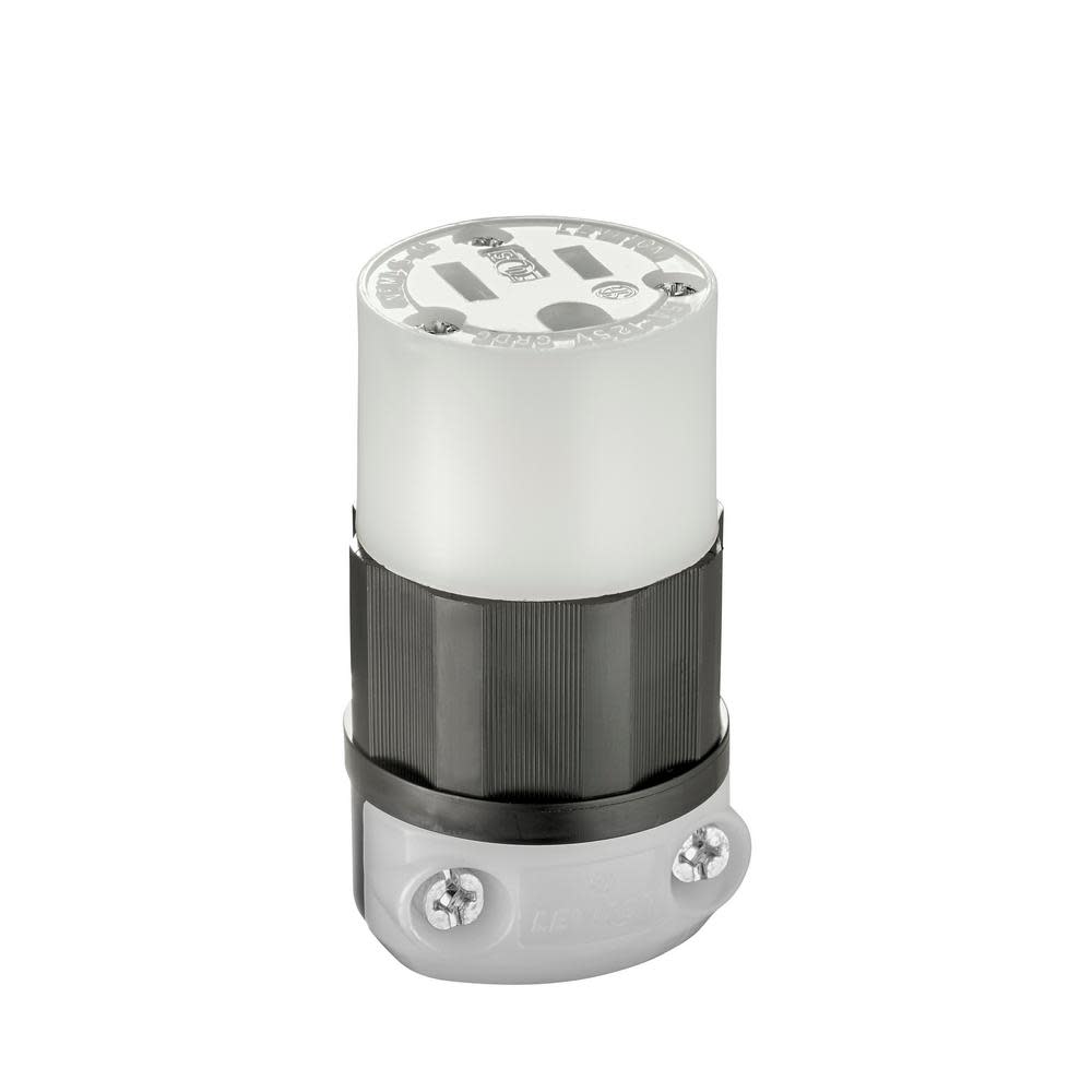 Leviton 15A 125V 2 Pole Black & White Straight Blade Connector - Flockneti