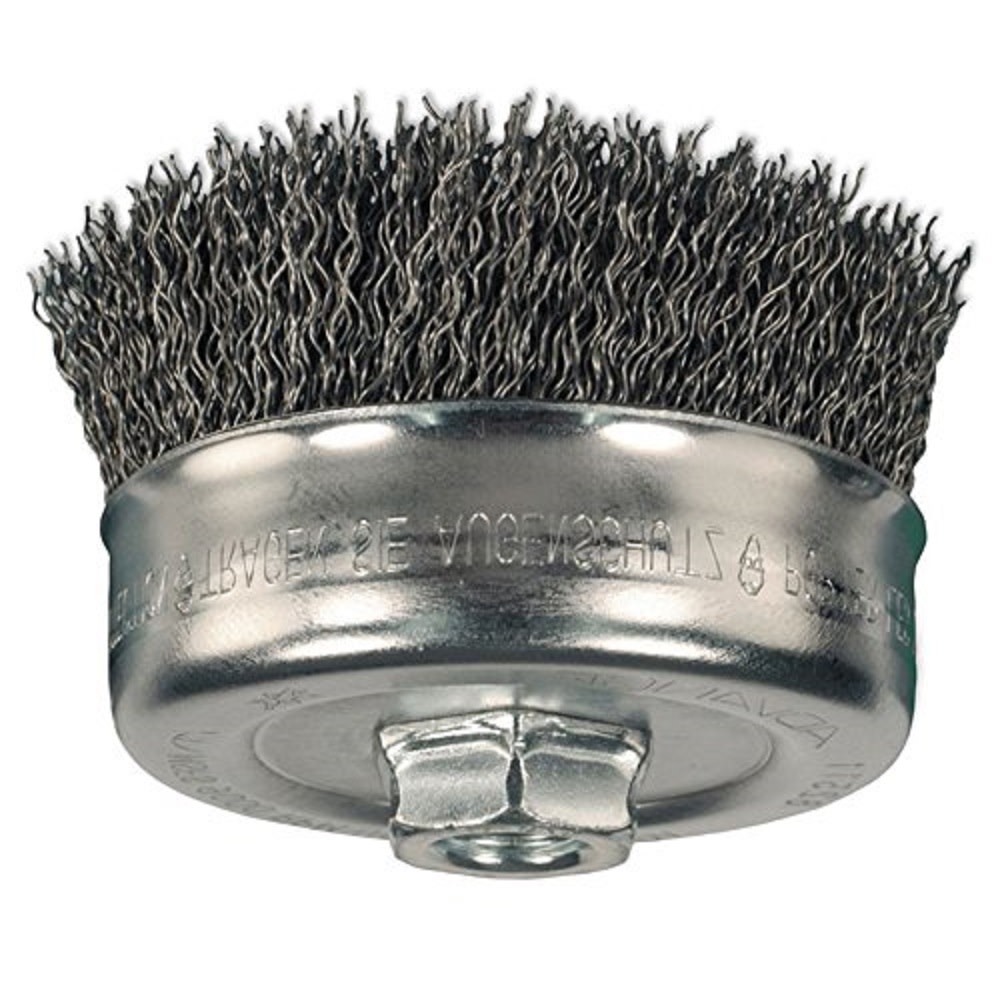 Pferd P.O.P. 2-3/4″ Crimped Wire Cup Brush – .014 CS Wire 5/8-11 Thread (ext.) - Flockneti