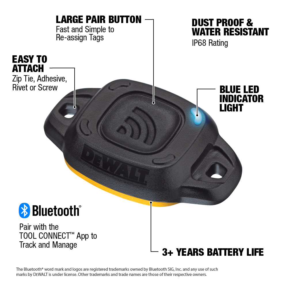 DEWALT Tool Connect Tag 4 Pack - Flockneti