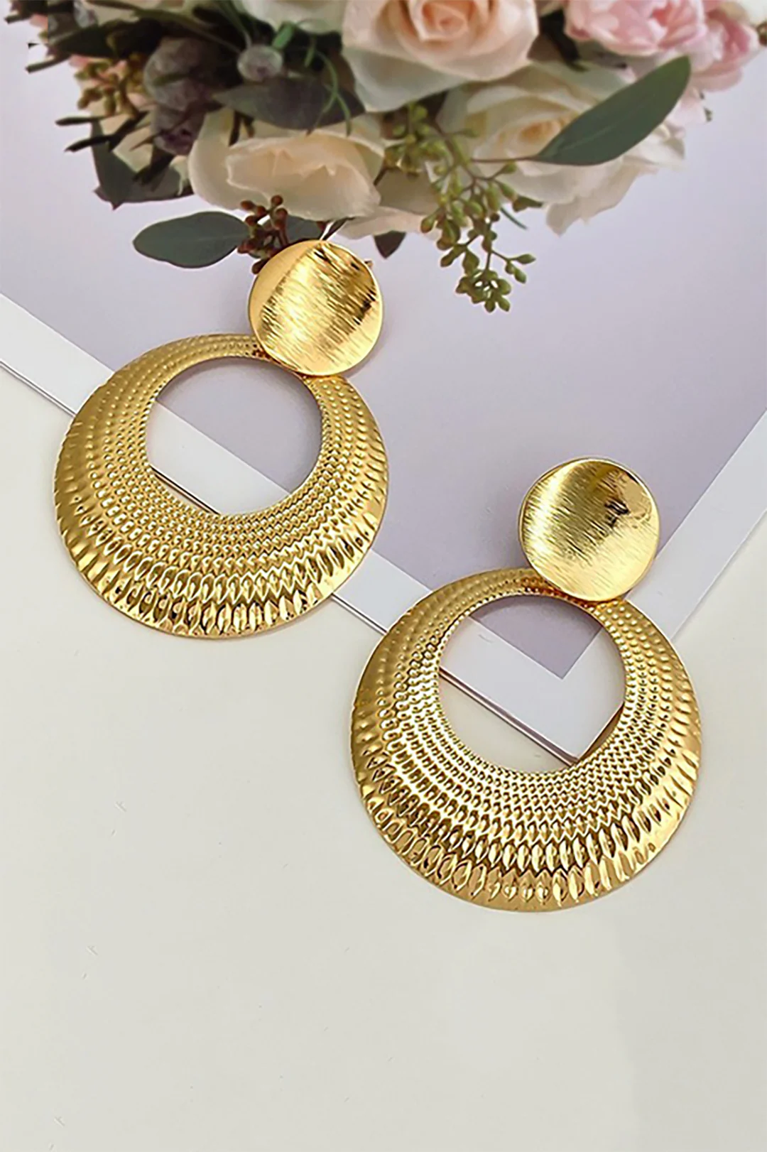 Geometric Round Earrings - Flockneti