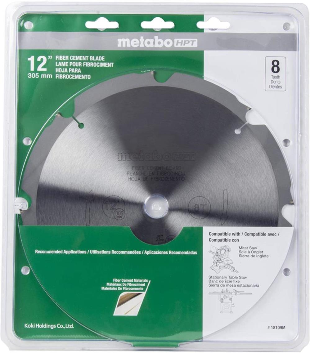 Metabo HPT 8 Teeth Polycrystalline Diamond 12″ Dry Cutting Fiber Cement Saw Blade - Flockneti