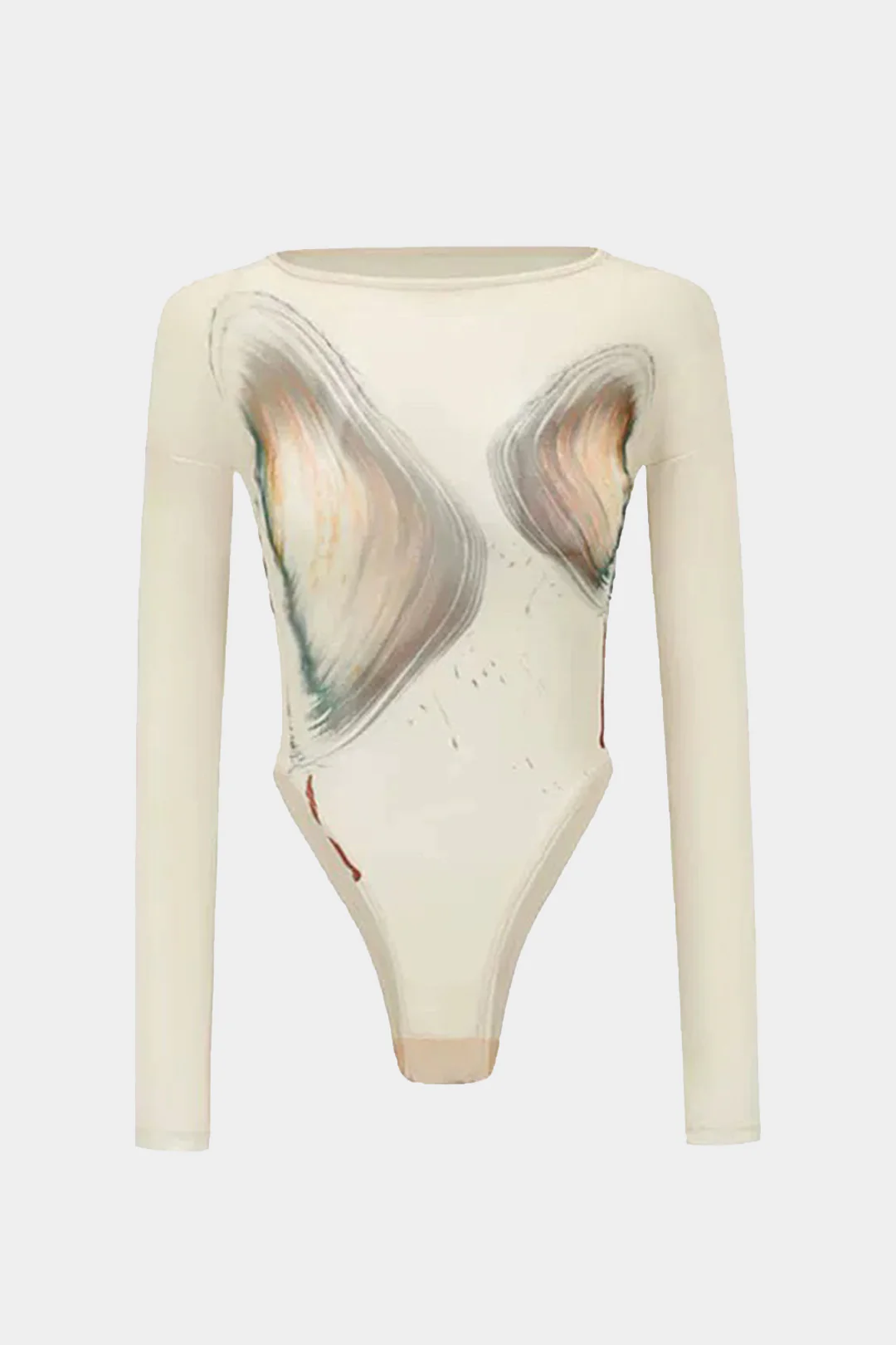 Abstract Print Long-Sleeve Bodysuit - Flockneti