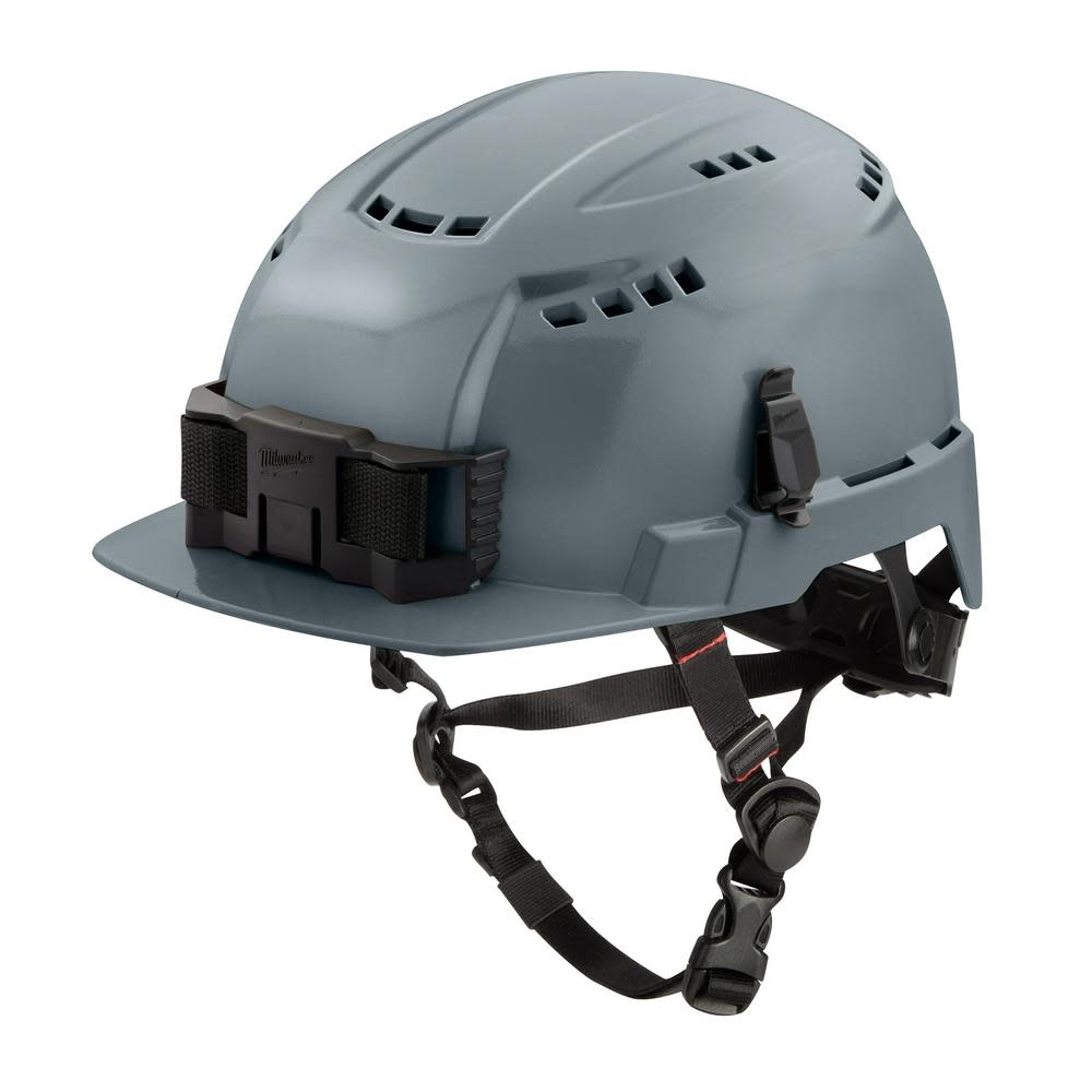 Milwaukee Gray Front Brim Vented Helmet with BOLT – Type 2 Class C - Flockneti