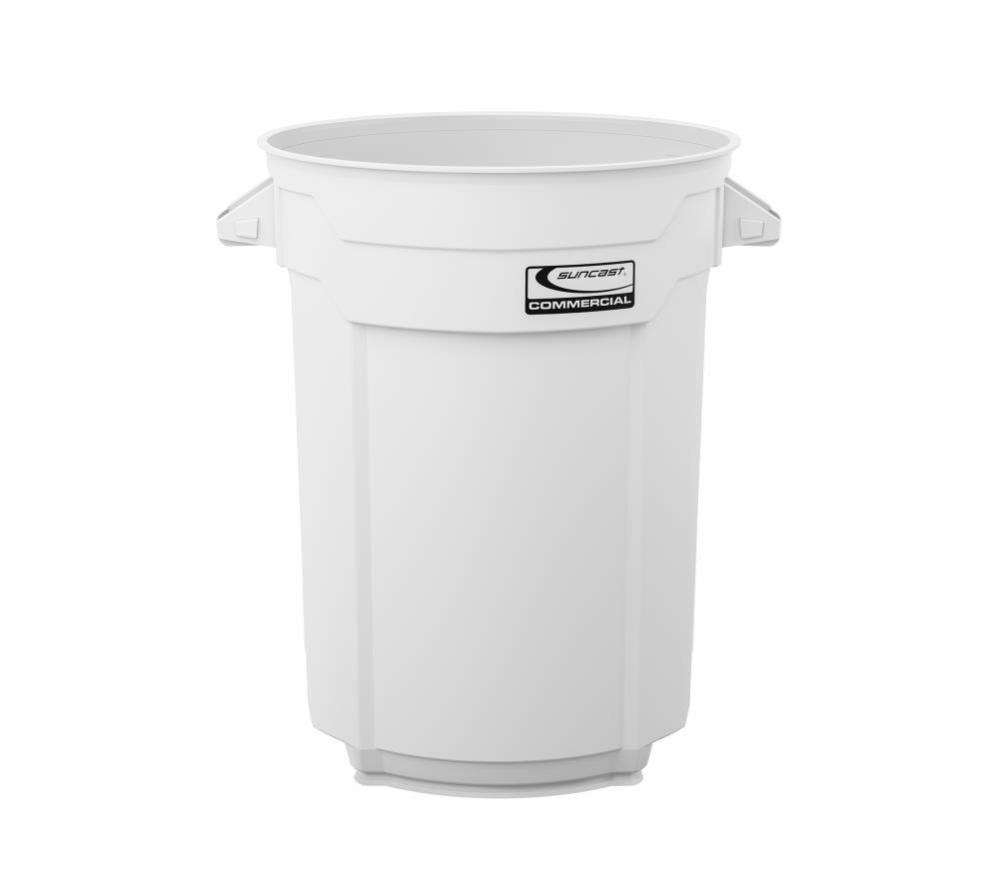 Suncast Plastic Utility Trash Can – 55 Gallon White - Flockneti