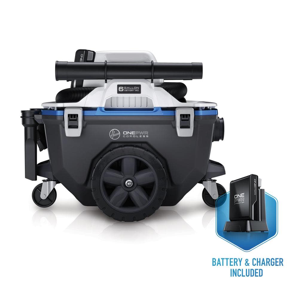 Hoover Residential Vacuum ONEPWR Utility Vacuum Cleaner Kit 20V Cordless 6 Gallon Wet/Dry - Flockneti