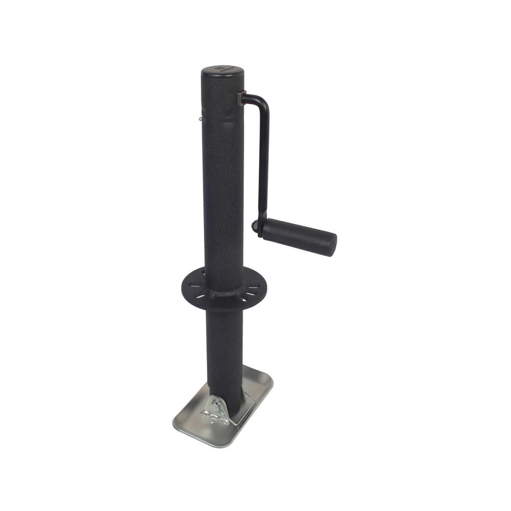 Trailer Valet Blackout 2000 lbs Side Wind A-Frame Center Mount Jack – 15 inch travel - Flockneti
