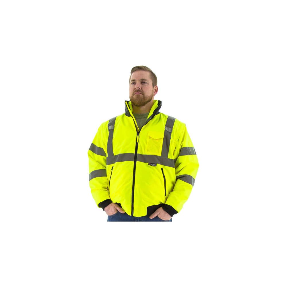 Majestic Glove 8 in 1 Waterproof Jacket Hi-Vis Yellow 2X - Flockneti