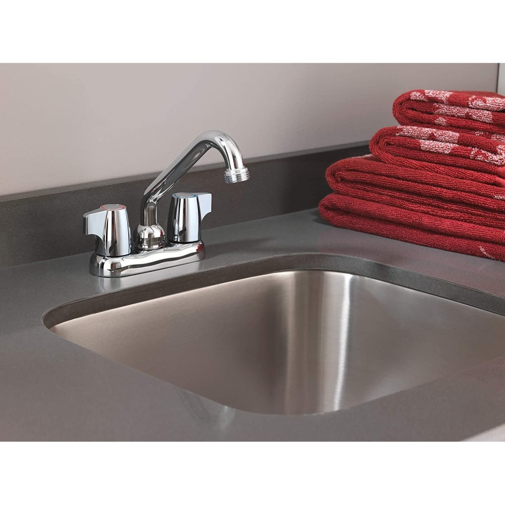 Moen Chateau Utility Laundry Faucet Chrome 2 Handle 4″ Low Arc - Flockneti