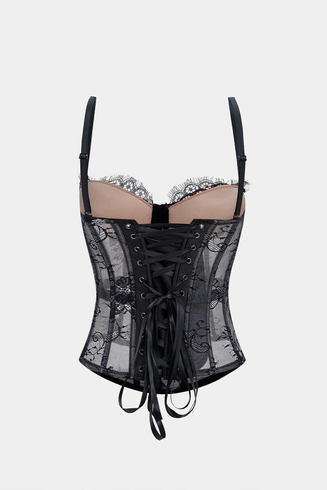 Lace Corset Lace-Up Cami Top - Flockneti