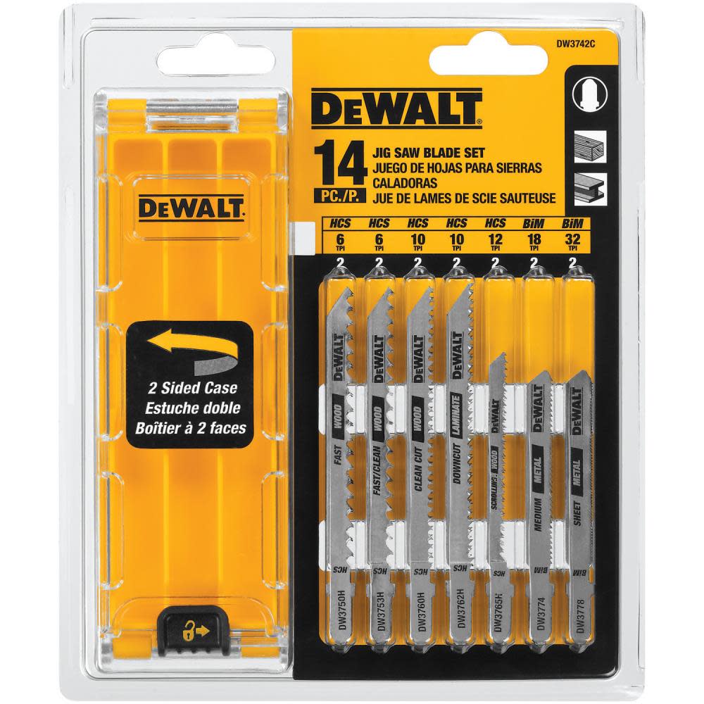 DEWALT 14-PC T-shank Jig Saw Blade Set - Flockneti