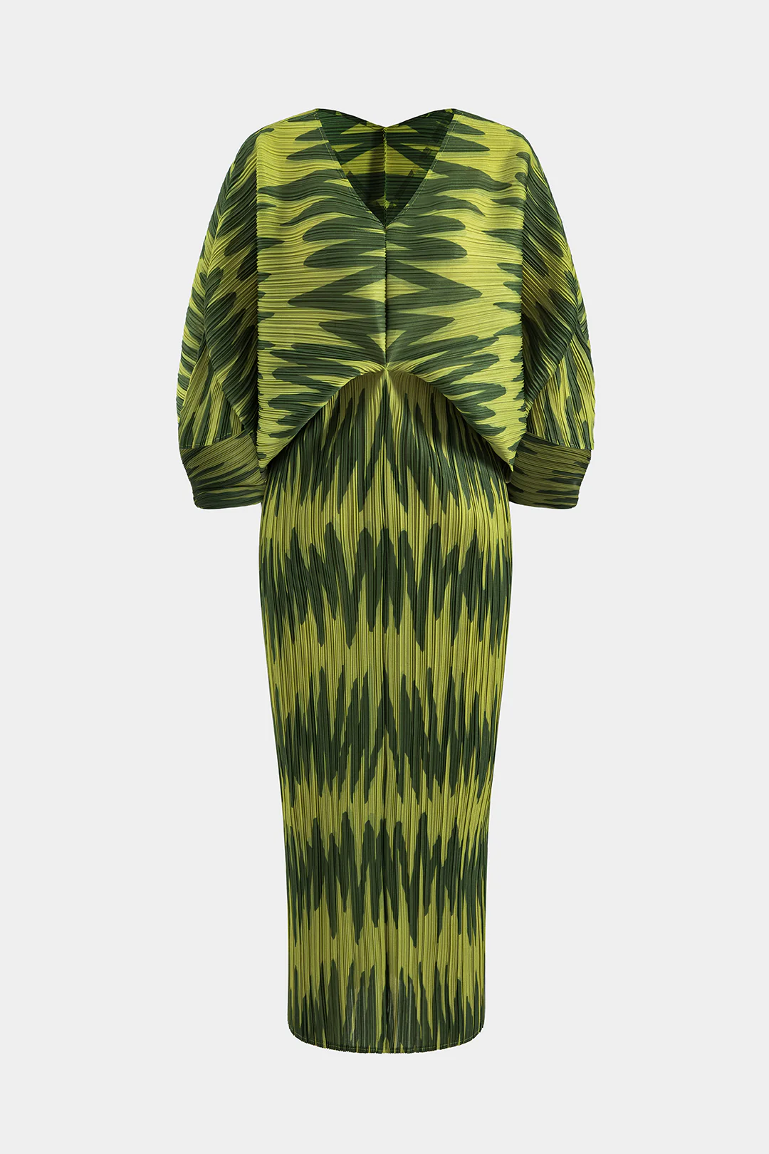 Stripes Print Ruched Batwing Sleeve Maxi Dress - Flockneti