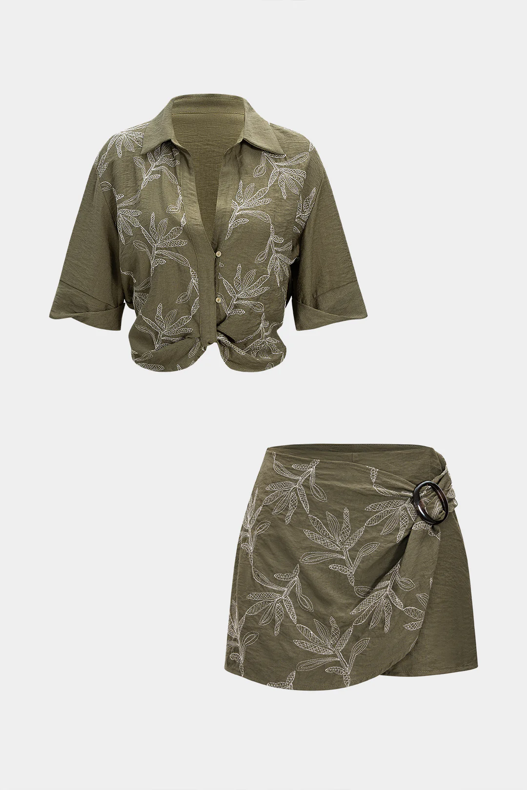 Embroidery Asymmetrical Shorts - Flockneti