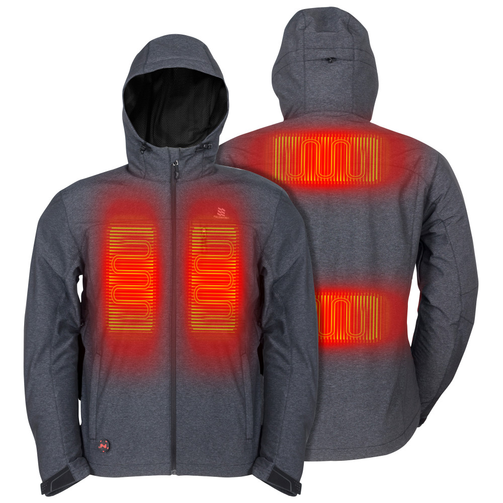 Mobile Warming Adventure Heated Jacket Men’s 7.4 Volt Heather Gray Large - Flockneti
