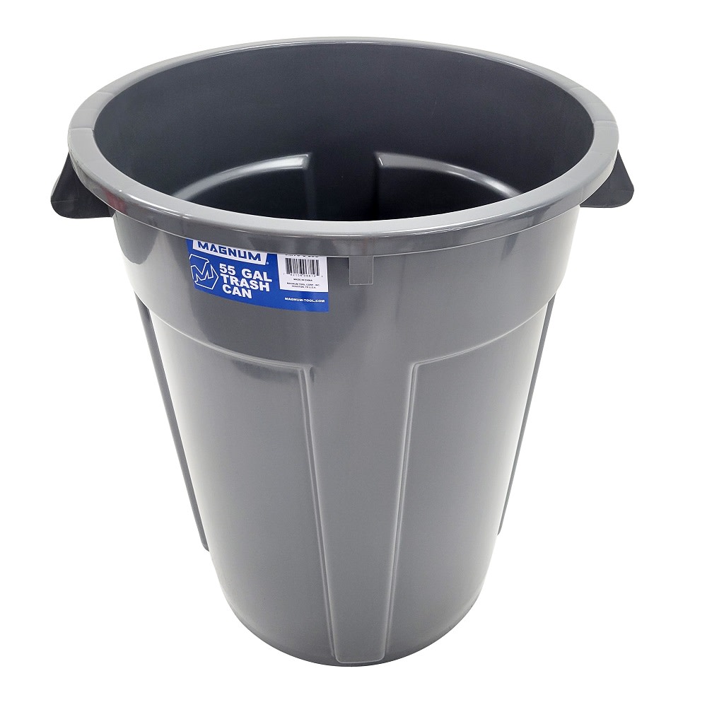 Magnum Tool Group Pro Series Trash Can 55 Gallon Plastic Grey - Flockneti