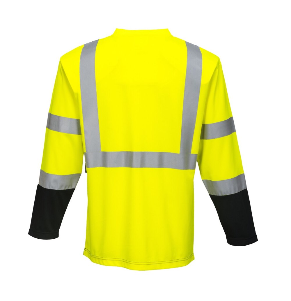 Portwest Yellow and Black Laguna Long-Sleeved T-Shirt – 5XL - Flockneti