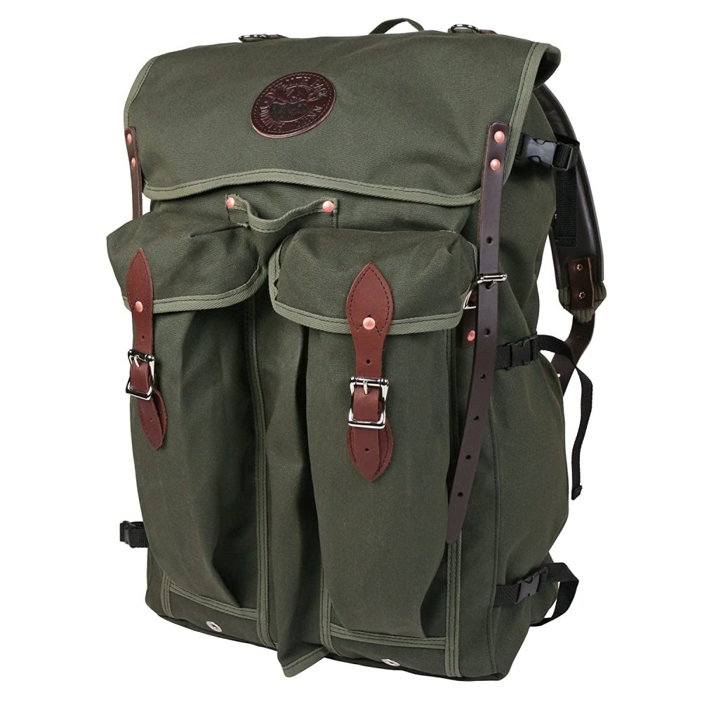 Duluth Pack 57 Liter Capacity Olive Drab Canvas Bushcrafter Backpack - Flockneti
