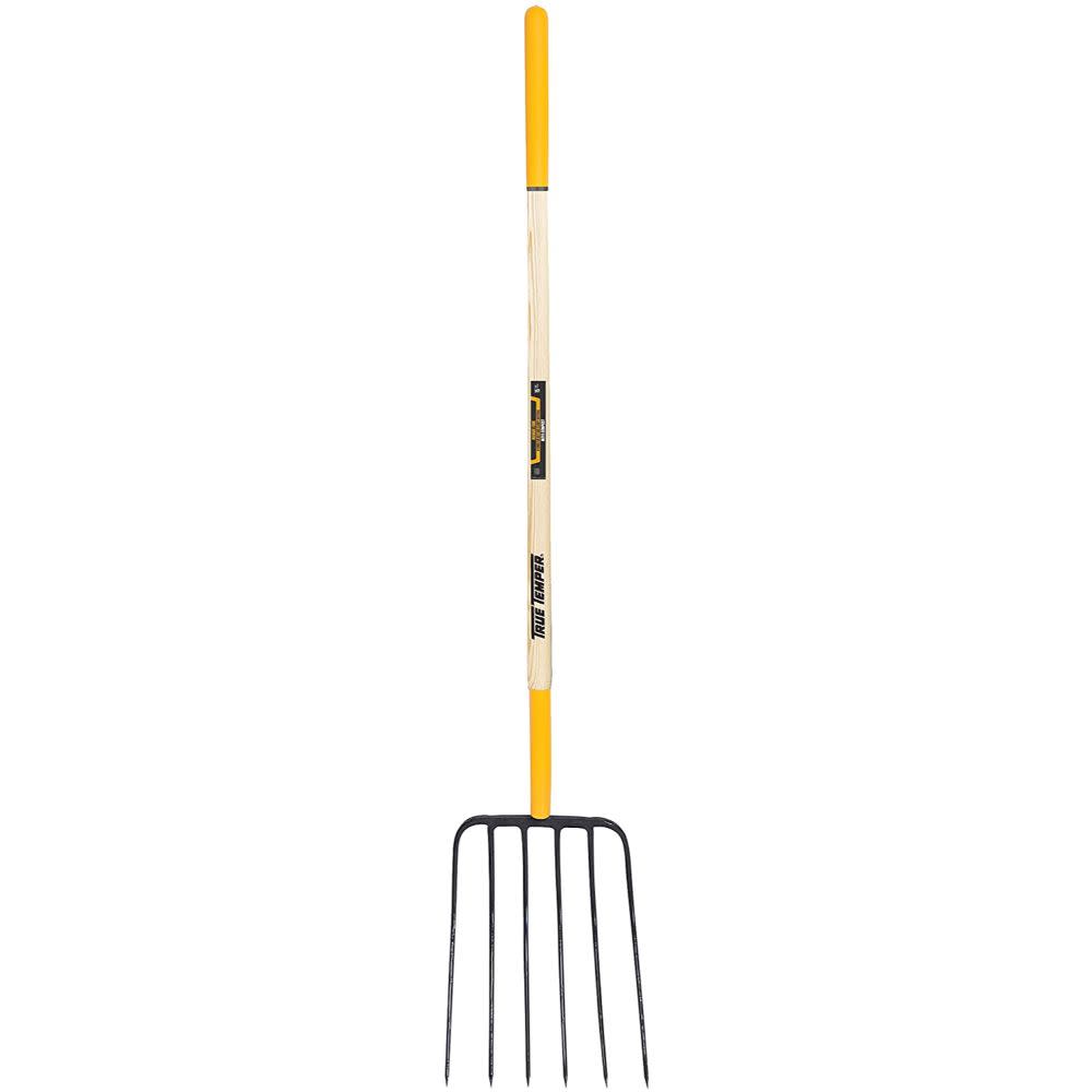 Ames 6-Tine Manure Fork with Cushion End Grip-on Hardwood Handle - Flockneti