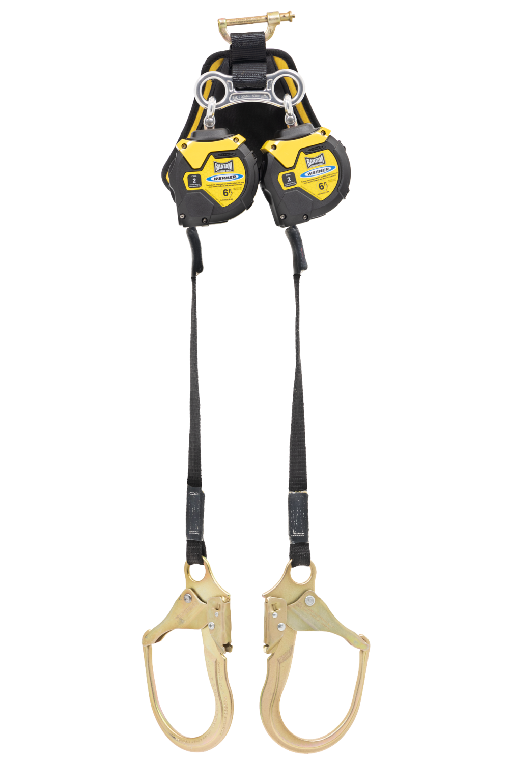 Werner Bantam 6′ Twin Leg Web Leading Edge Self Retracting Lifeline with Steel Form Hook - Flockneti