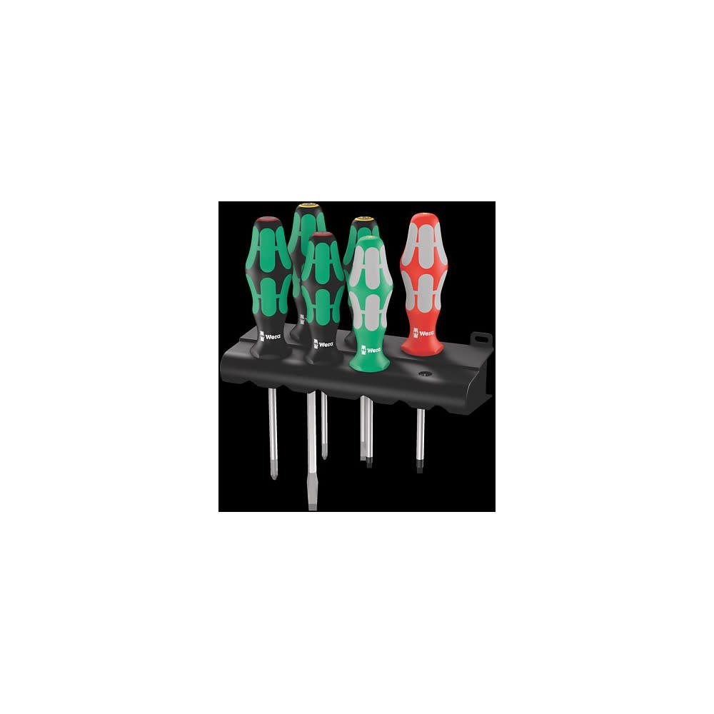 Wera Tools 334/368/6 Kraftform Plus 300 Screwdriver Set & Rack 6pc - Flockneti