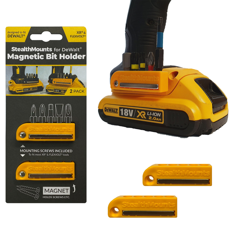 Stealthmounts YELLOW Bit Holder for DeWALT 2pk - Flockneti