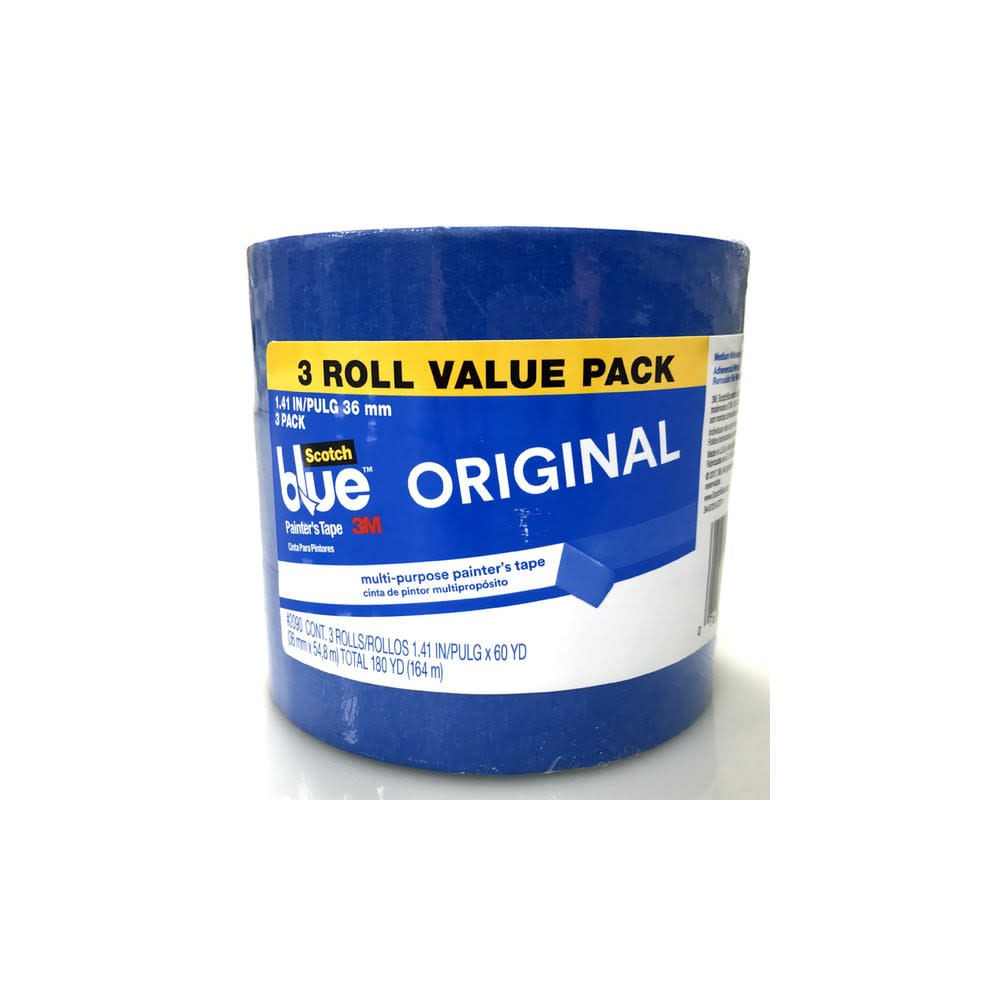 3M ScotchBlue Painters Tape 1.41″ x 60yd Blue 3pk - Flockneti