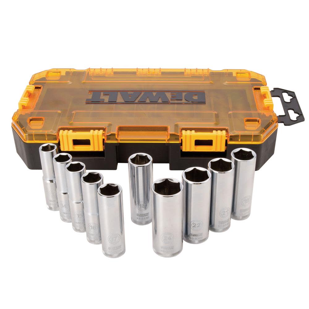 DEWALT 10 piece 1/2 In. Drive Deep Socket Set - Flockneti