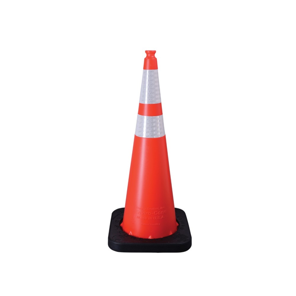 Vizcon Orange 36″ Enviro-Cone with Collars & 10 Lbs Rubber Base - Flockneti