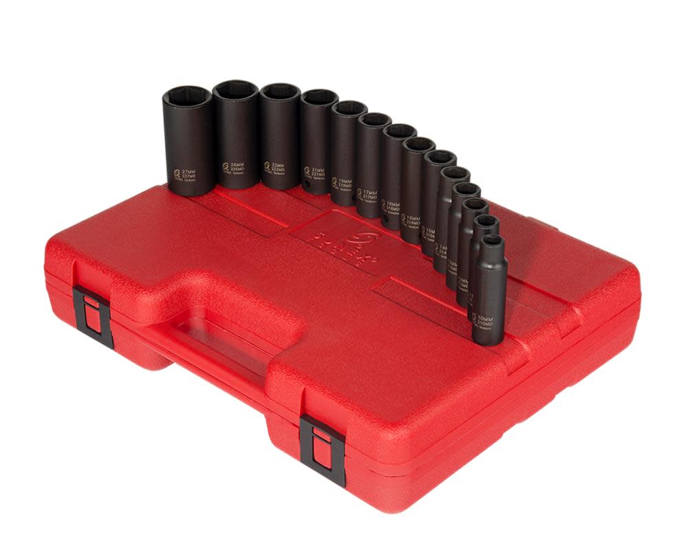 Sunex 1/2 In. Drive Metric Deep Impact Socket Set 14 pc. - Flockneti