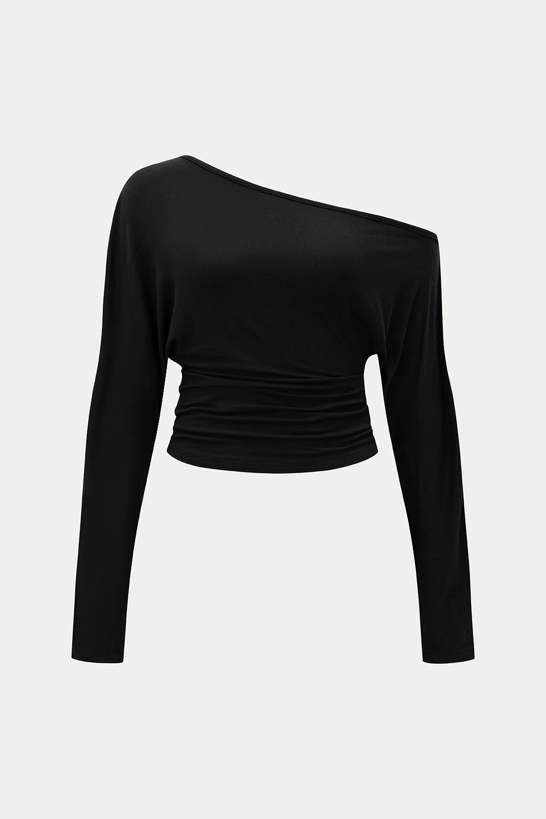 Plus Size One Shoulder Long-Sleeve Top - Flockneti