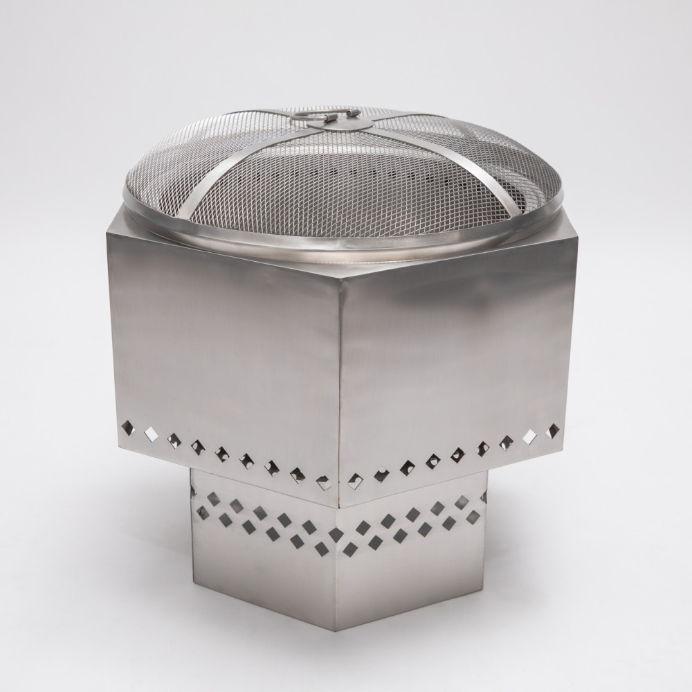 Dragonfire Wood/Pellet Firepit 22″ Stainless Steel with Grate & Carry Cover - Flockneti