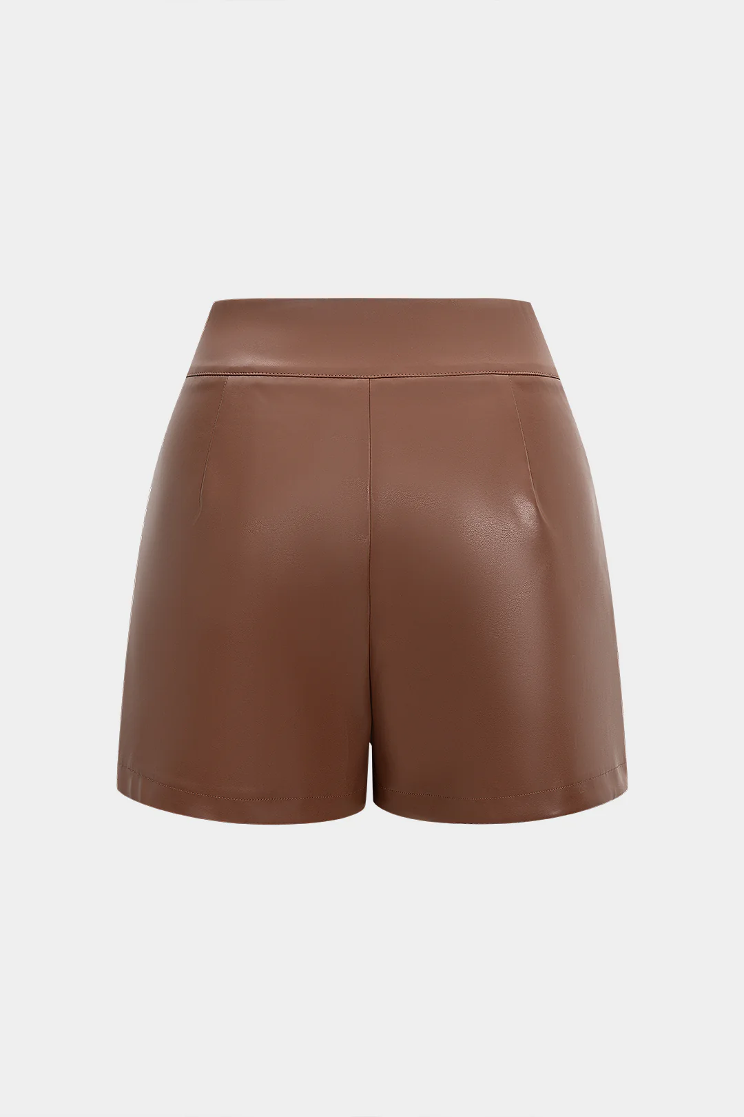 Faux Leather Braided High Waist Skort - Flockneti