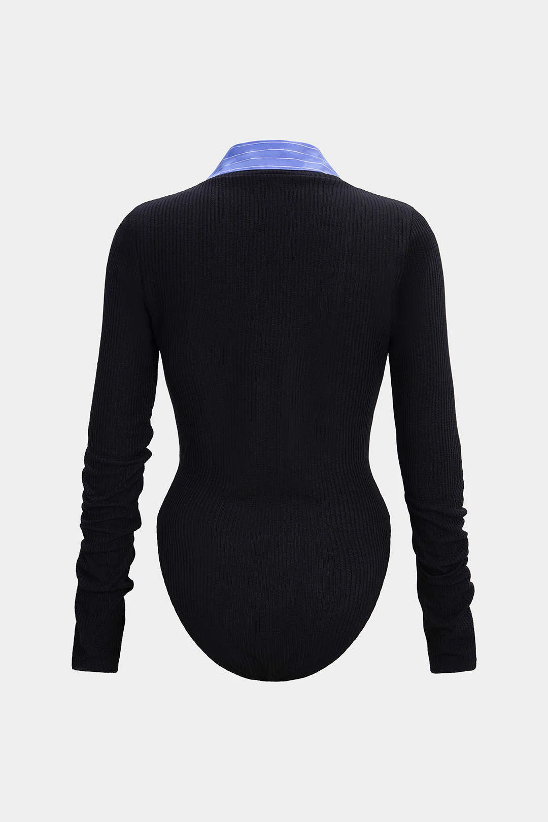 Patchwork Button Long Sleeve Bodysuit - Flockneti