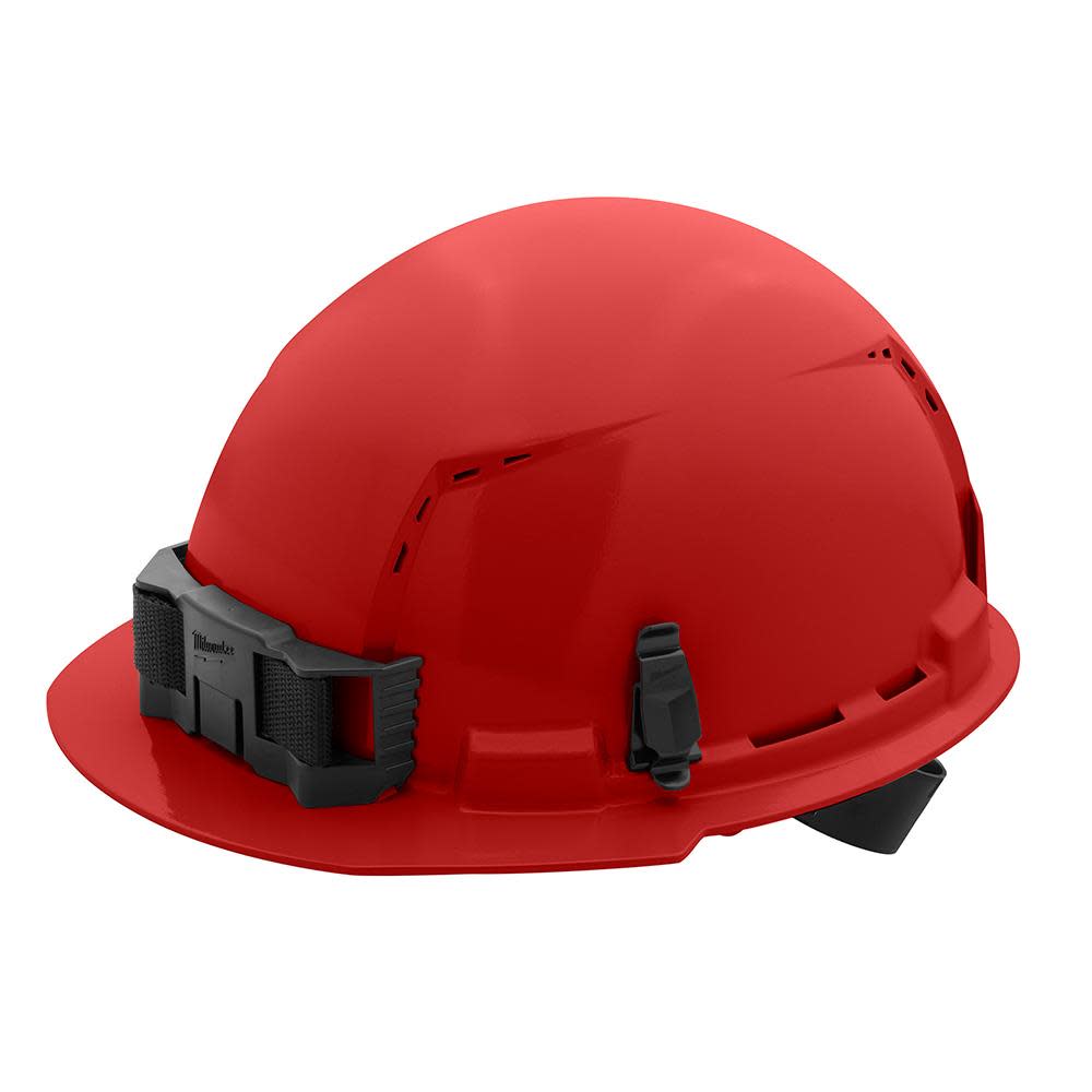 Milwaukee Front Brim Vented Hard Hat with 4pt Ratcheting Suspension Type 1 Class C Red - Flockneti