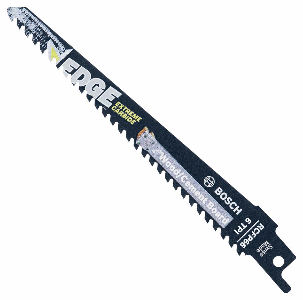 Bosch 6 In. 6 TPI Carbide-Tooth Edge Reciprocating Saw Blade for Wood/Cement Board - Flockneti