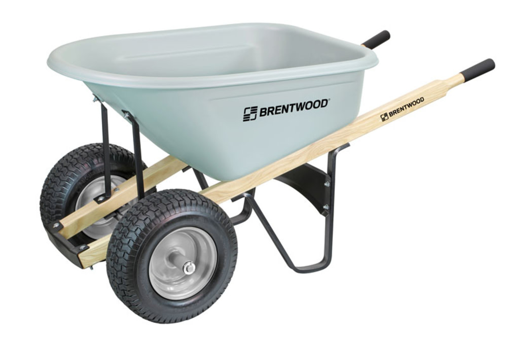 Brentwood 6 Cube HDPE Double Wheel Wheelbarrow – BW6D - Flockneti