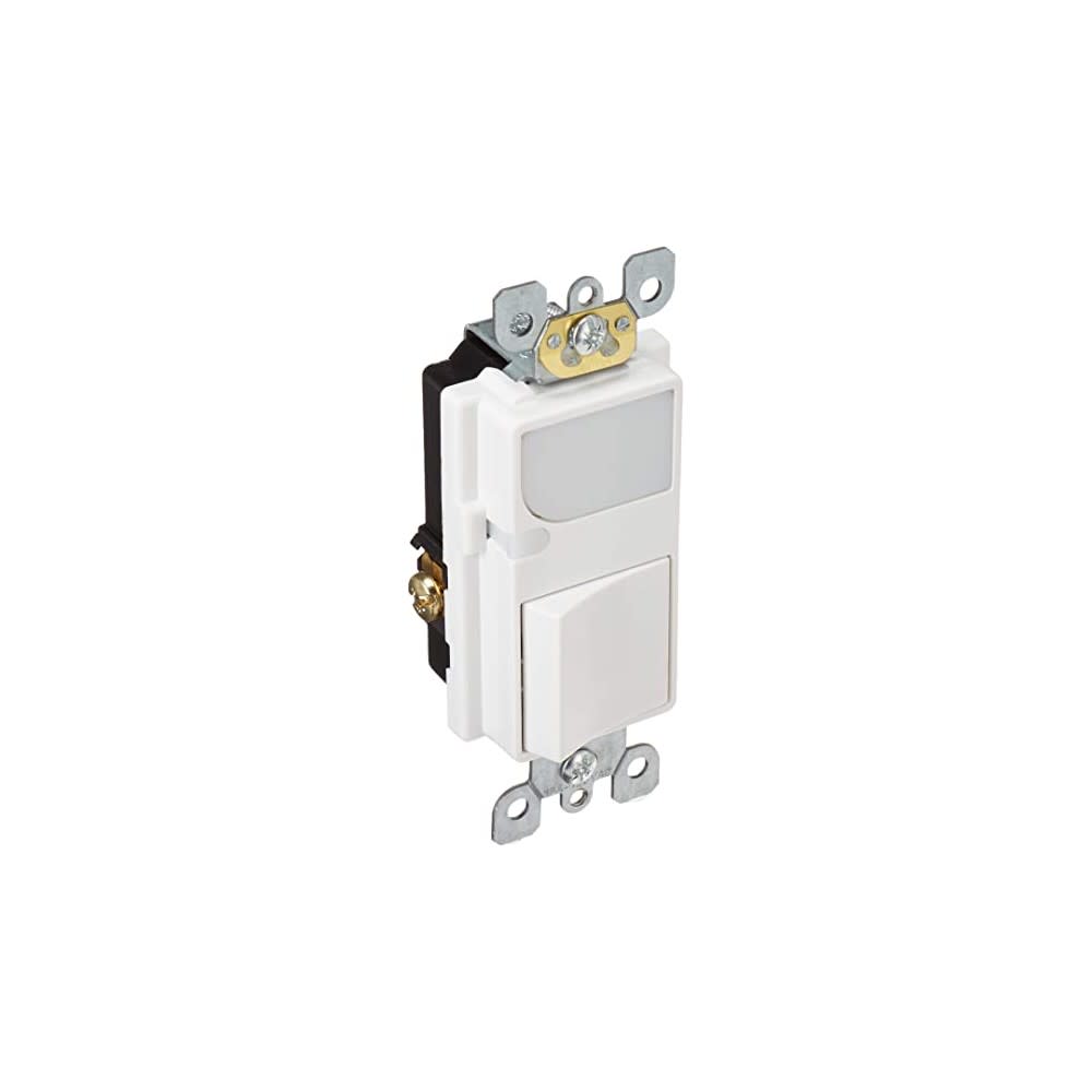 Leviton Combination Decora Switch with LED Light 15A 120VAC White - Flockneti