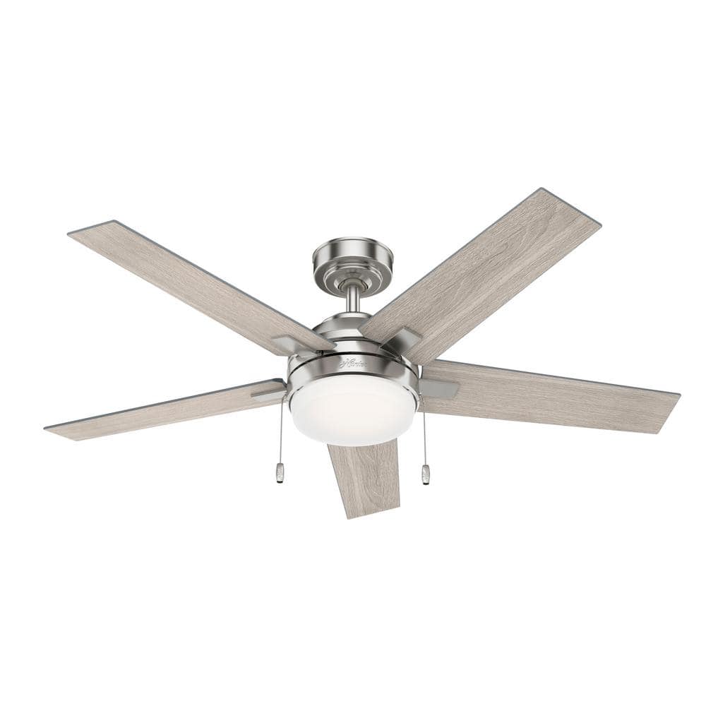 Hunter Fan Barlett Ceiling Fan 52″ Brushed Nickel Light Gray Oak - Flockneti